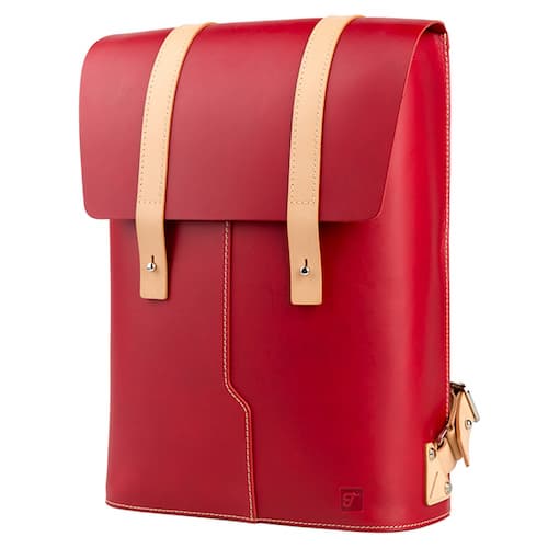 Truhaven Leather Backpack for Men _ Women _Red_